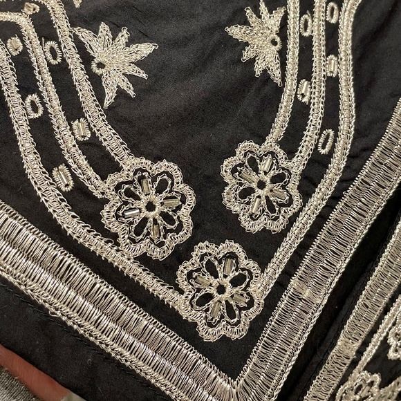 Vintage Boho Y2K Old Navy Black Silver Embroidered Skirt NWT - Picture 16 of 16